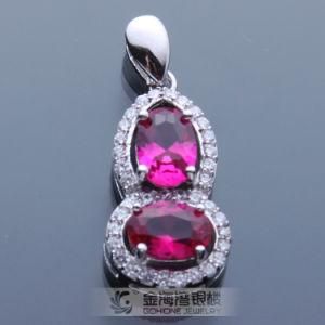 Ruby &amp; Diamond Sterling Silver Pendant