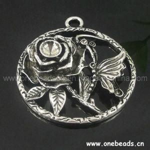 41X47X10mm Flower Pendant, Zinc Alloy Jewelry Findings (PXH-5147D)