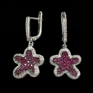 New Stylish Sea Life Starfish Paved Color CZ Earring Jewelry