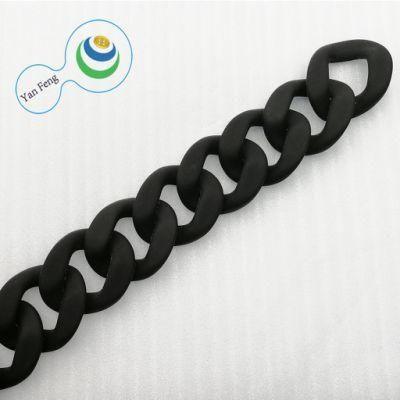 40mm Grind Arenaceous Black Color Design Series Ornament Chain Plastic Chain (YF289-19)
