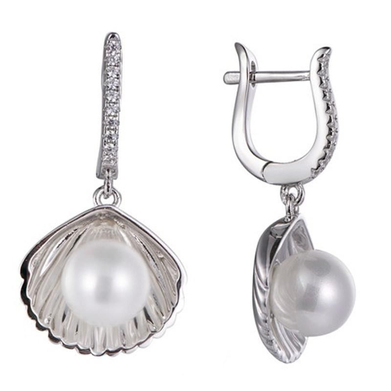 Fashion Jewelry 925 Sterling Silver CZ Simple Star and Moon Earring