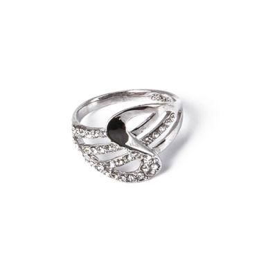 Newest Design Fashion Jewelry Silver Ring with Rhinestone