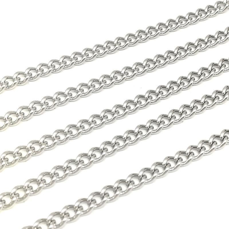 Stainless Steel Twisted Cross Curb Chain Necklace for Women Men Jewelry