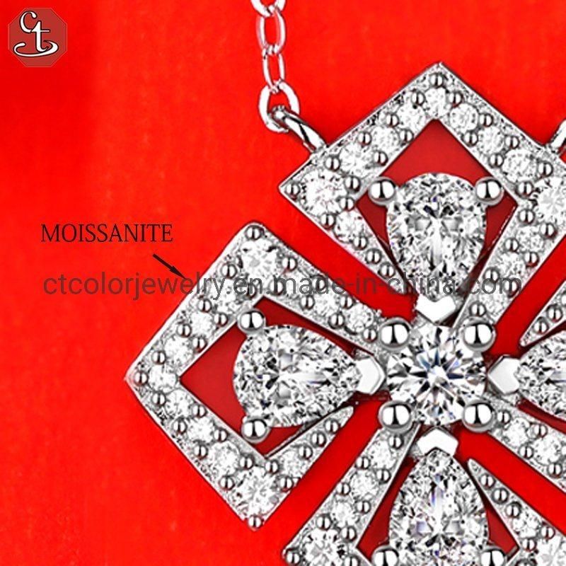 Lucky Necklace 925 Sterling Silver Necklace Moissanite pendant Fashion jewelry jewellery