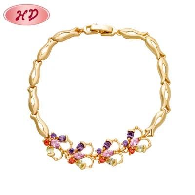 Newest Value Rose Plated 18K Gold Bangle Bracelets Saudi Arabia Jewelry