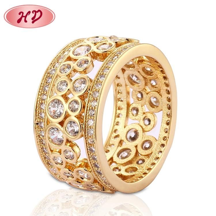 Fashion Women Silver Stainless Steel 18K Gold Plated Engagement Finger Wedding Rings Jewelry Design