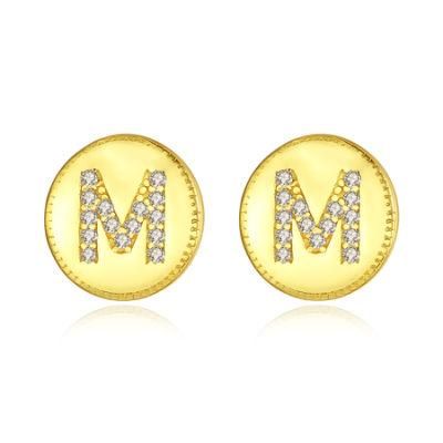 Hot-Selling S925 Sterling Silver Earrings Jewelry M Words Silver Studs
