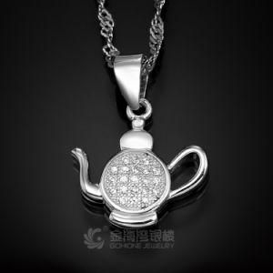 Fashion Cool Tea Pot Pendant in 925 Sterling Silver