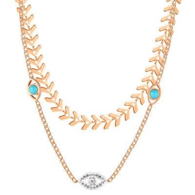Custom Fashion Jewelry Guangzhou Fashion Women 14K Gold Plated Stainless Steel Necklace