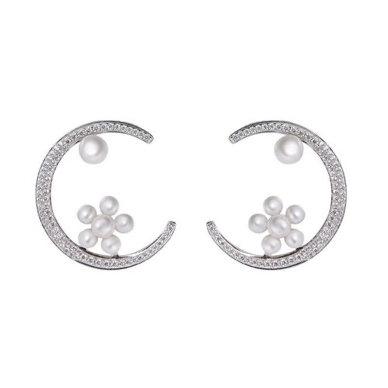 925 Sterling Silver Jacket Earring with Pearls