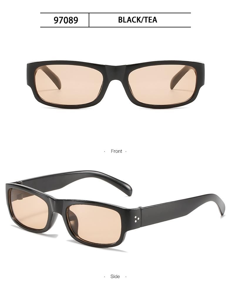Sunglasses New Square Retro Small Frame Sunglasses Female Personality Rice Nail Olive Green Sunglasses
