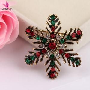 Fashion Elegant Colorful Crystal Studded Christmas Snowflake Brooch Jewelry