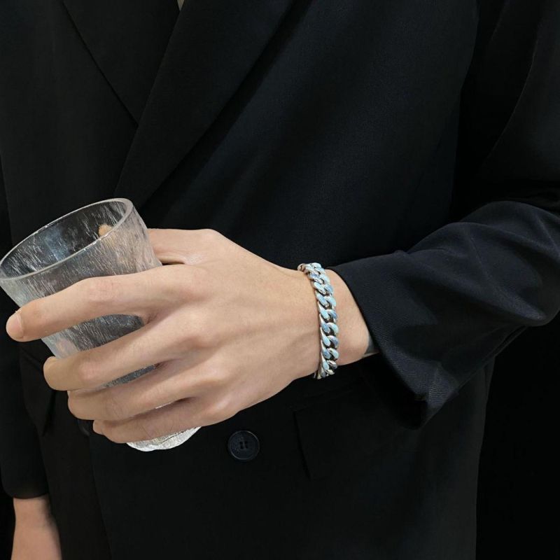 Manufacturer Custom Hip Hop Jewelry High Quality Waterproof New Arrivals Cuban Jewellery Stainless Steel Bracelet Couple Jewelry