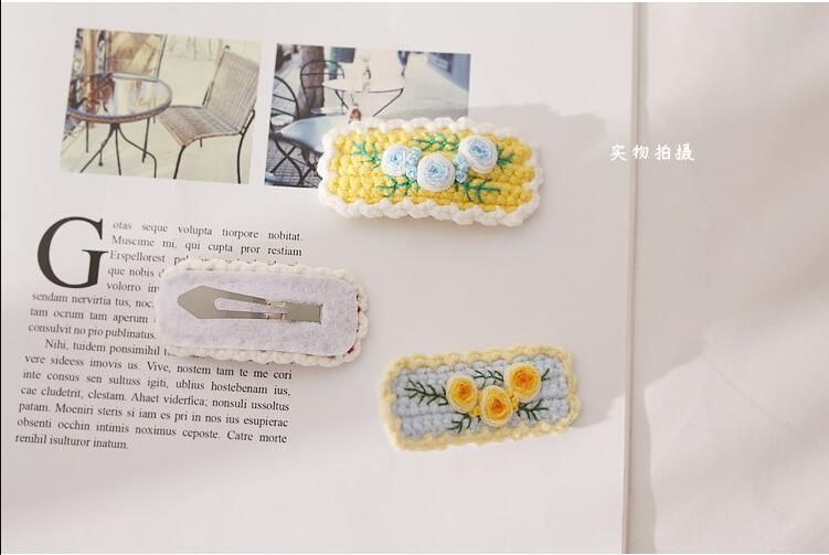 Crochet and Embroidery Snap Hair Clips Accessory Ym237