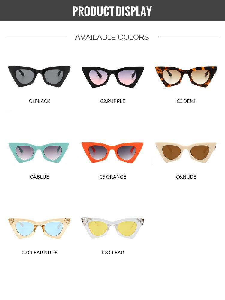 2022 Newest Vintage Luxury Triangle Design Sunglasses Women Cat Eye