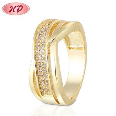 Latest Women Jewelry Unique Designs 18K Gold Filled Zircon Finger Ring