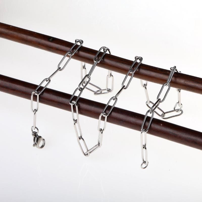 Popular Accessories PVD 18K Gold Plated Dainty Paperclip Link Chain Necklace for Handmade Jewelry