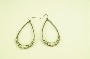 Teardrop Alloy with Arylic Stone Paved Earring