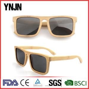 Ynjn Hand Polished Flat Top Square Polarized Bamboo Sunglasses