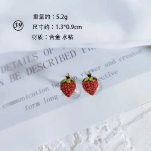2021 Hot Sales Elegant Different Styles Colored Red Stud Earring Silver Jewelry 925 Sterling Stainless Steel Diamond Hoop Earring