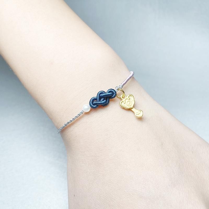 Extra-Fine Ruyi Knotted Rope Bracelet Semi-Finished Beaded Bracelet