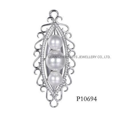 Marquise Shaped 925 Silver with Pearl fashion Pendant