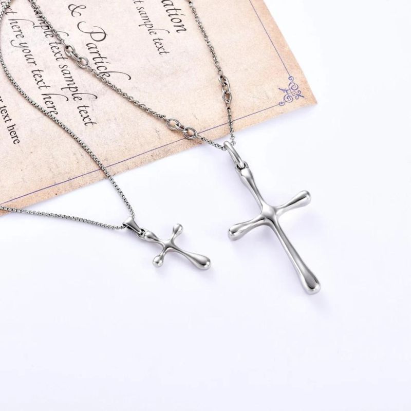 Cross Pendant Necklace Stainless Steel Fashion Jewelry Collection for Religious Souvenir Gift Design