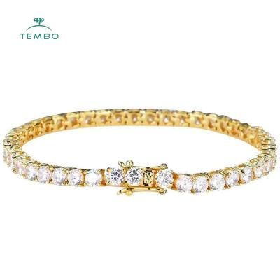 Tembo Charm Jewelry Bracelet 2 Rows Lab Grown Moissanite Diamond Solid Gold Tennis Bracelet for Women