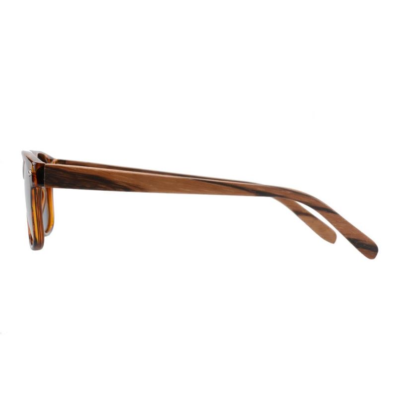 PC Frame Polarized Custom Logo Wood Temple Sun Glasses