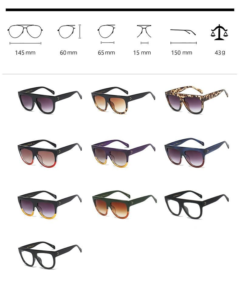 High Quality Sunglasses Ladies Rivet Sunglasses Big Frame Glasses