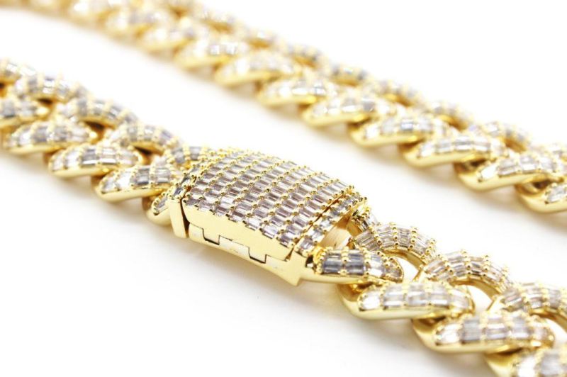 Gold Bold Cuban Link Necklace Iced out Chain