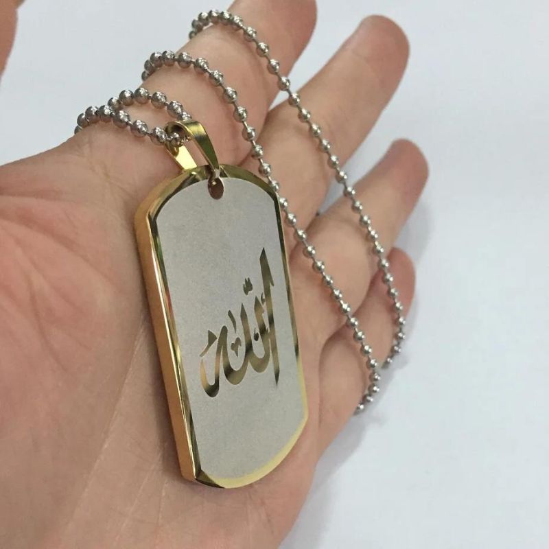 Simple Middle East Arabic Stainless Steel Pendant Muslim Necklace