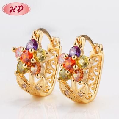 Wholesale Fancy Design Wedding Jewelry Gold Plated Crystal Earring