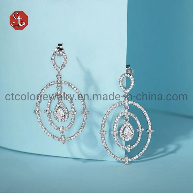 Custom Jewelry Wholesale Dangle Silver Earrings with CZ