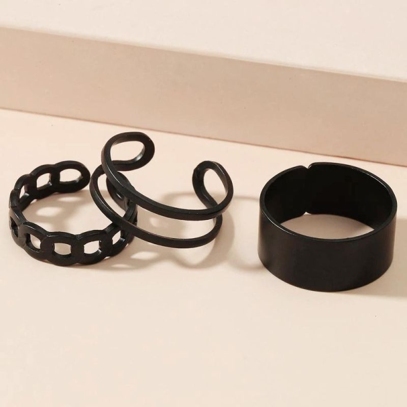 Women Girls Fashion Jewelry Geometric Metal Punk Finger Rings