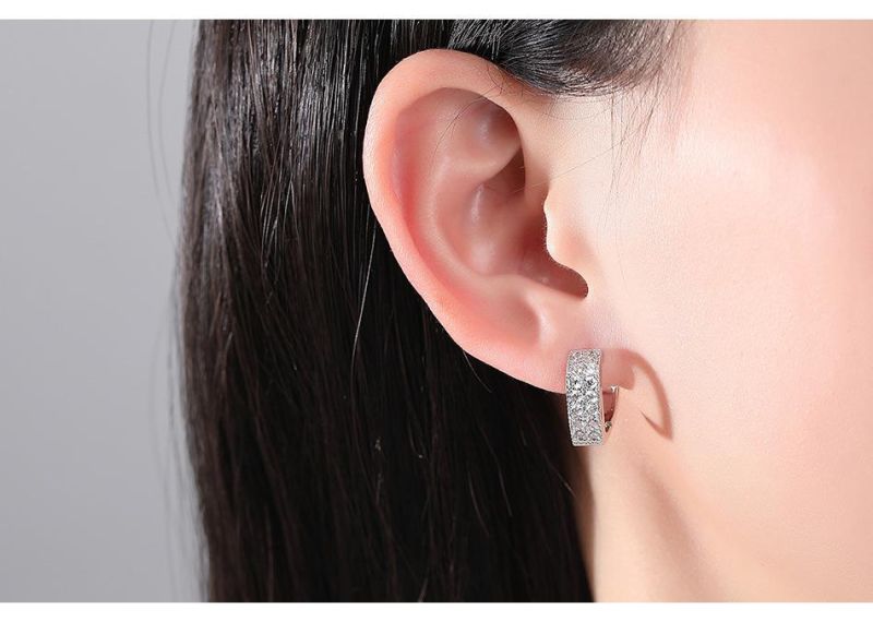 Fashion Jewelry Heart Shape Pave Zircon Earring