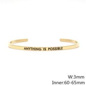 Anything Is Possible Text Cuff Bracelet 60X3mm