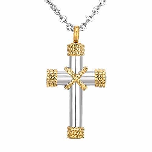 Gold Color Jewelry Cross Cremation Pendant for Man