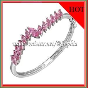 Fashion Pink Cubic Zirconia Bangle