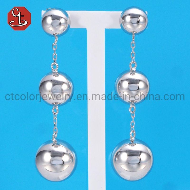 Women Special Green CZ Glass color stone Black Rhodium Earring individualized Brass & silver Jewelry