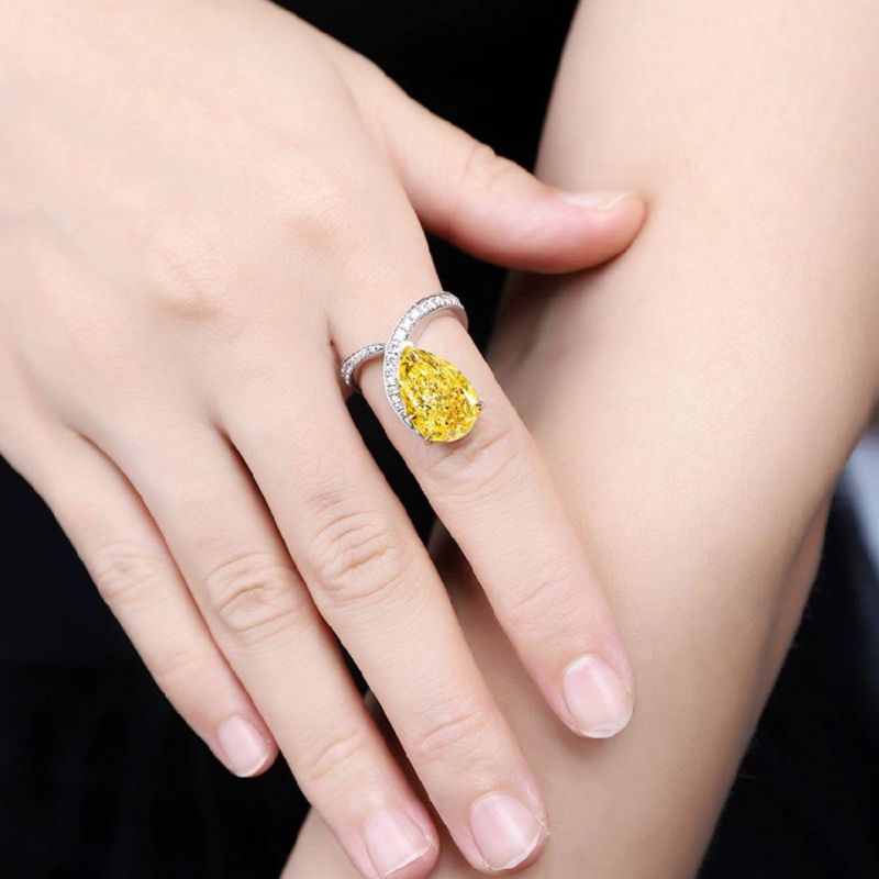 Fashion Jewelry Simulated Gems Diamond Faceted Fine Polished Affordable Handcraft Silver Ring