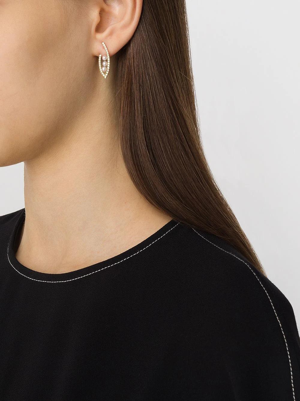 Fashion Temperament Zircon Inlaid Pearl Earrings Jewelry