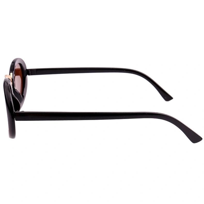 Rounded Fashion Sunglass with Metal Bridge