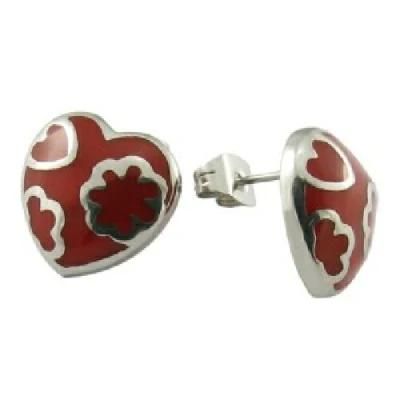 Women Steel Jewelry Enamel Heart Earring