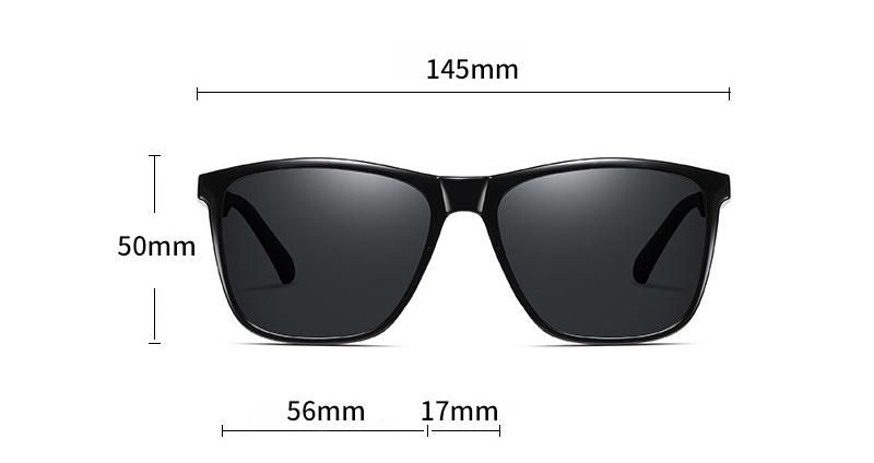 Black Frame Tr90 Polarized Sunglasses Driving Glasses for Men 3341