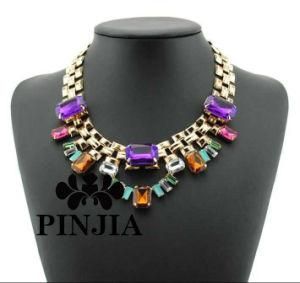 Acrylic Stones Crystal Fashion Costume Jewelry Statement Necklace