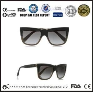 Two Tone Color with Stripe Sunglasses Made in China