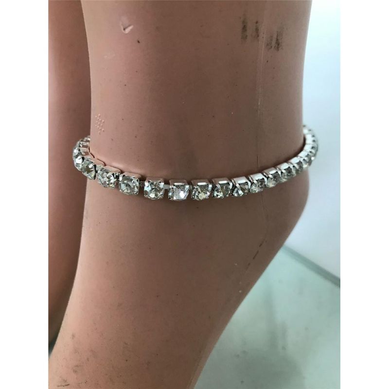 Hip Hop Cube Zirconia Diamond Leg Chain Oversized Diamond Anklet Women