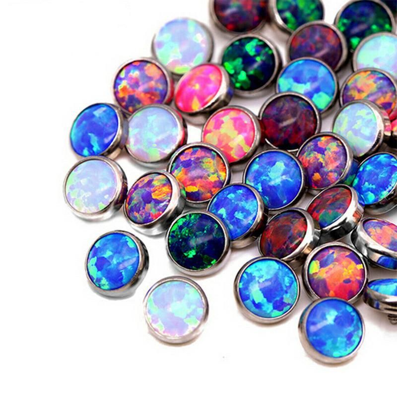 Titaniumg23 Dermal Anchor Opal Tops 3mm 4mm 5mm Body Piercing Jewelry