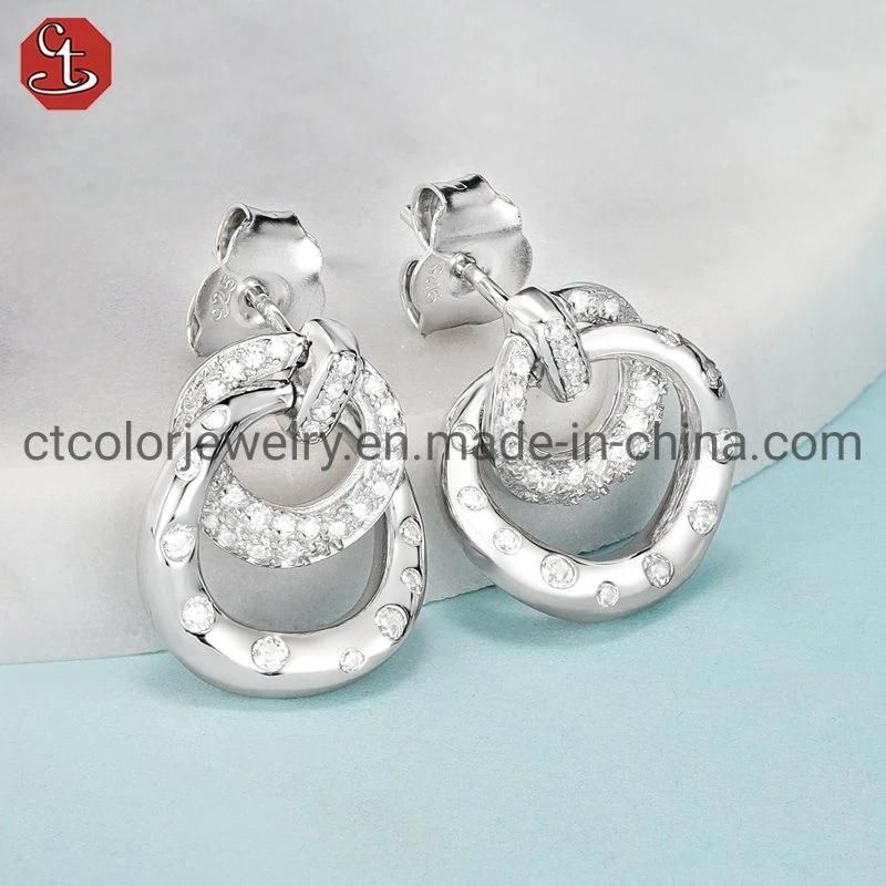 Custom Design Fashion 925 Silver Jewelry Necklace Ring Earring Jewelry set